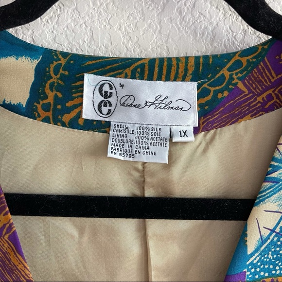 VTG Diane Gilman | 100% Silk Beaded Fringe Blazer - Picture 3 of 12